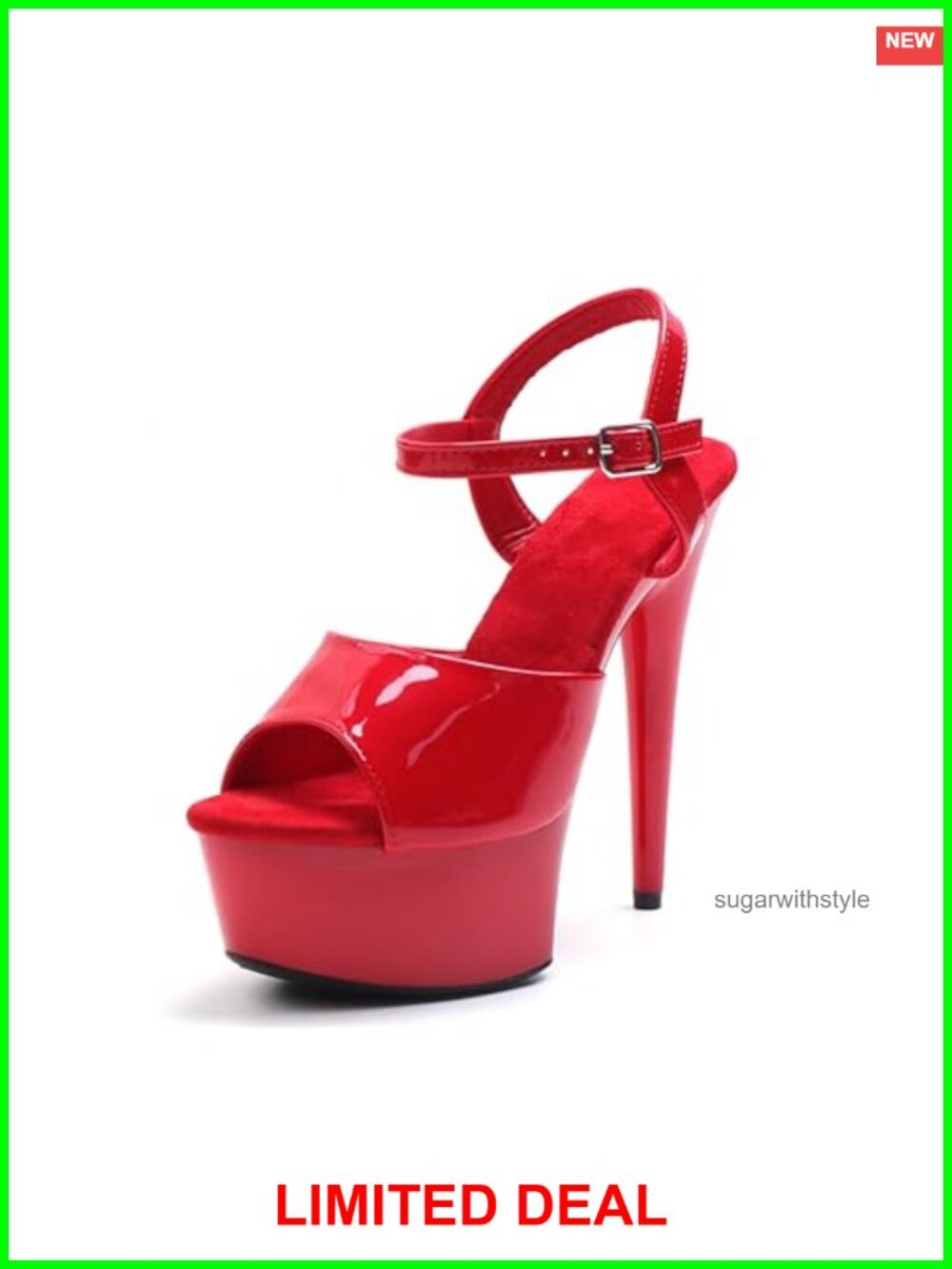 Platform Sandal Heels With Ankle-Strap Exotic Dancer Pole Dance Stiletto Shoes